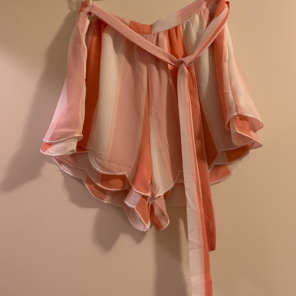 Blush and white shorts